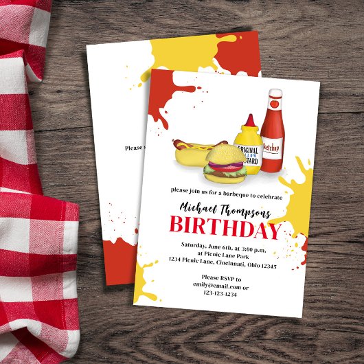 Invitation Anniversaire Fête Custom Outdoor BBQ