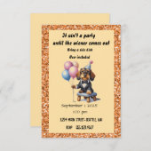 Invitation Anniversaire fête Dachshund (Devant / Derrière)