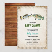Invitation anniversaire fête de douche de pêche de style anci (Devant / Derrière)