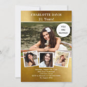 Invitation Anniversaire fête d'or photo collage (Devant)