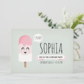 Invitation Anniversaire Fête Girl Cute Retro Icecr (Debout devant)