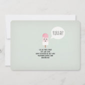 Invitation Anniversaire Fête Girl Cute Retro Icecr (Dos)