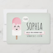 Invitation Anniversaire Fête Girl Cute Retro Icecr (Devant)