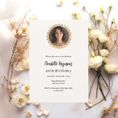 Invitation Anniversaire fête ivoire rose or diamant photo