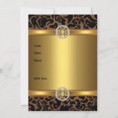 Invitation Anniversaire fête Joyau d'or animal sau (Dos)