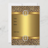 Invitation Anniversaire fête Joyau d'or animal sau (Dos)