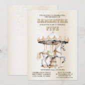 Invitation Anniversaire Fête Joyeux Go Tour Cirque Carnaval (Devant / Derrière)