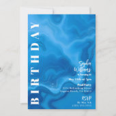 Invitation Anniversaire Fête-Piscine Party-Moonstone Blue (Devant)