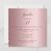 Invitation Anniversaire fête rose vif brillant photo (Dos)