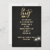 Invitation Anniversaire Fête Sparkler (Devant)