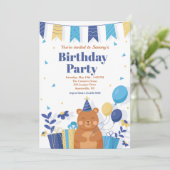 Invitation Anniversaire fête Teddy Bear (Debout devant)