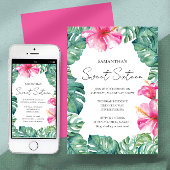 Invitation Anniversaire Fête Tropical Aloha Thème