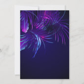 Invitation Anniversaire | Feuillage Tropical Violet Néon (Dos)