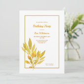 Invitation Anniversaire Feuille d'or (Debout devant)