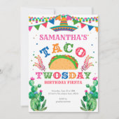 Invitation Anniversaire Fiesta, Taco Twosday, 2e anniversaire (Devant)