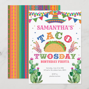 Invitation Anniversaire Fiesta, Taco Twosday, 2e anniversaire