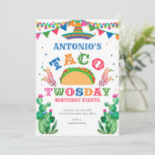 Invitation Anniversaire Fiesta, Taco Twosday, Garçon 2e anniv (Debout devant)
