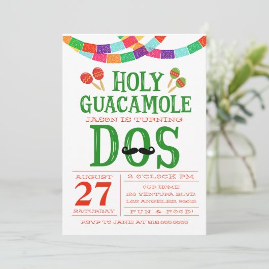 Invitation ANNIVERSAIRE FIESTA - Tourner DOS! (Debout devant)