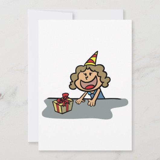 Invitation Anniversaire Fille Avec Un Cadeau (Devant)