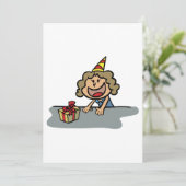 Invitation Anniversaire Fille Avec Un Cadeau (Debout devant)