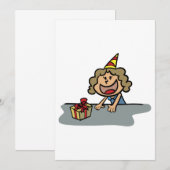 Invitation Anniversaire Fille Avec Un Cadeau (Devant / Derrière)