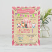 Invitation anniversaire fille billet carnaval / ci (Debout devant)