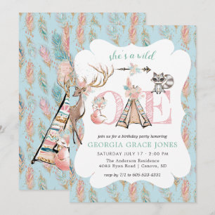 Invitation anniversaire Fille Bohème Sauvage