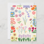 Invitation Anniversaire Fille Cinq Fleur Pastel Fl (Dos)