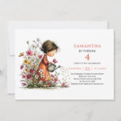 Invitation anniversaire fille conte de fées rose f (Devant)