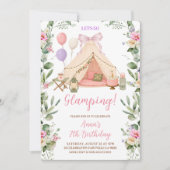 Invitation Anniversaire Fille Coquette Arc Glamping (Devant)
