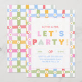 Invitation anniversaire Fille Daisy tout âge (Devant / Derrière)