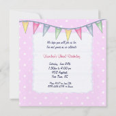 Invitation Anniversaire Fille de l'ours - Troisième anniversa (Dos)