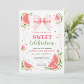 Invitation Anniversaire Fille Été Pastèque Tout Âge (Debout devant)