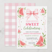 Invitation Anniversaire Fille Été Pastèque Tout Âge (Devant / Derrière)