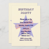 Invitation Anniversaire Fille mignonne fête (Devant / Derrière)