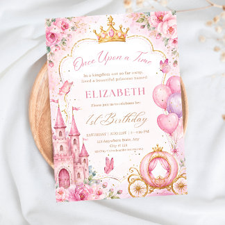 Invitation Anniversaire Fille Princesse 1ère année