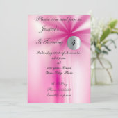 Invitation anniversaire fille rose (Debout devant)