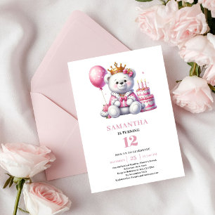 Invitation Anniversaire Fille Thème Ours en Peluch