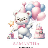 Invitation Anniversaire Fille Thème Ours en Peluch