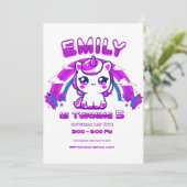 Invitation Anniversaire Filles Licorne - Modifiabl (Debout devant)