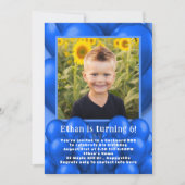 Invitation Anniversaire Fils Ballons Bleus (Devant)