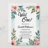 Invitation Anniversaire Fleur Aquarelle Botanique (Devant)