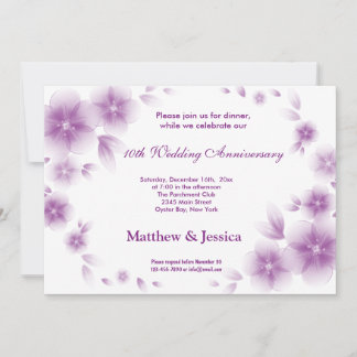 Invitation Anniversaire Fleur de Cerisier Orchidée Sombre