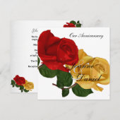 Invitation Anniversaire Fleur de Rose Blanche Roug (Devant / Derrière)