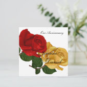 Invitation Anniversaire Fleur de Rose Blanche Roug (Debout devant)