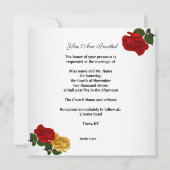Invitation Anniversaire Fleur de Rose Blanche Roug (Dos)