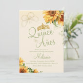 Invitation anniversaire Fleur de soleil aquarelle (Debout devant)