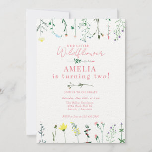 Invitation Anniversaire fleur sauvage