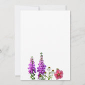 Invitation Anniversaire fleur sauvage rose violet blanc (Dos)