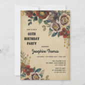 Invitation Anniversaire Fleur Vintage (Devant)